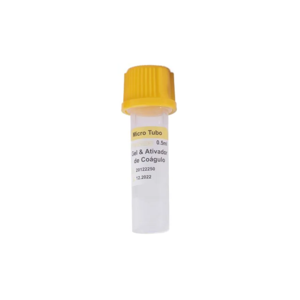 MICROTUBO PARA COLETA DE SANGUE C/ GEL E ATIVADOR DE COAGULO 0,5ML - 50 UN - VACUPLAST