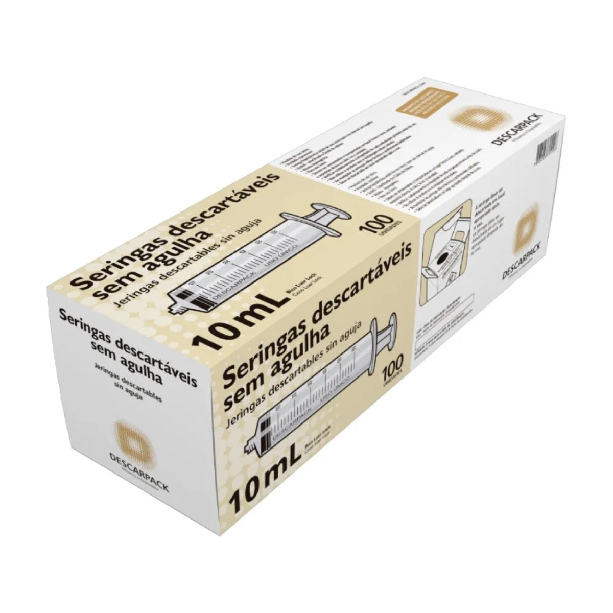 SERINGA DESC 10ML S/AGULHA - LUER LOCK - 100UN - DESCARPACK